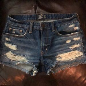 Abercrombie Jean shorts cutoff size 0 destroyed